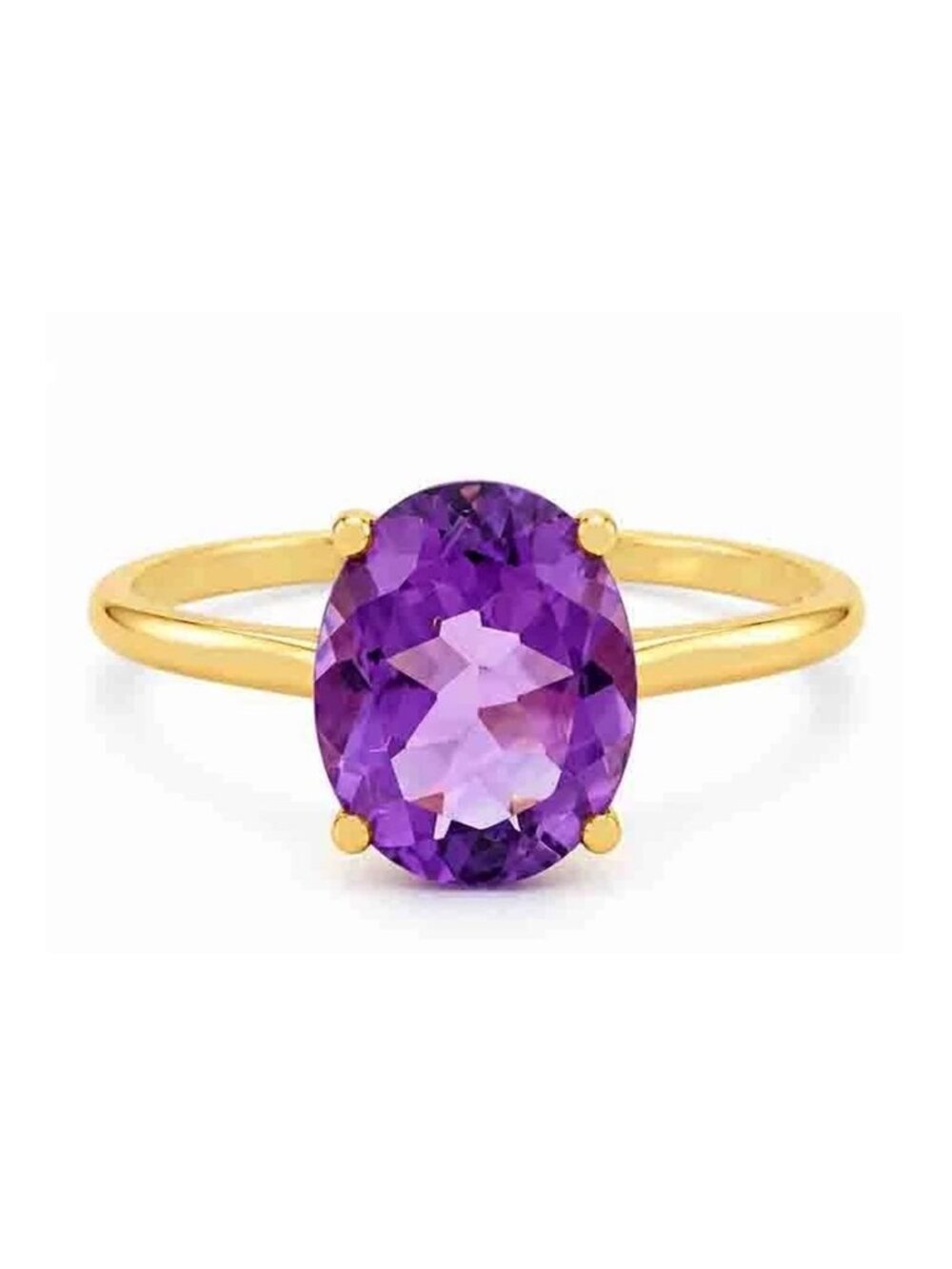 Genuine 2.54 Cts Amethyst Ring 10k Yellow Gold
